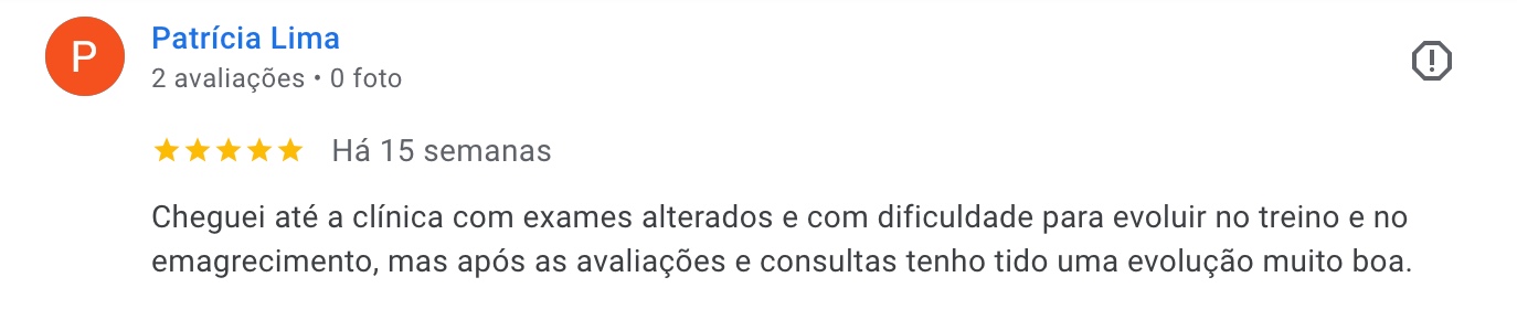 Avaliação Google de Patrícia Lima