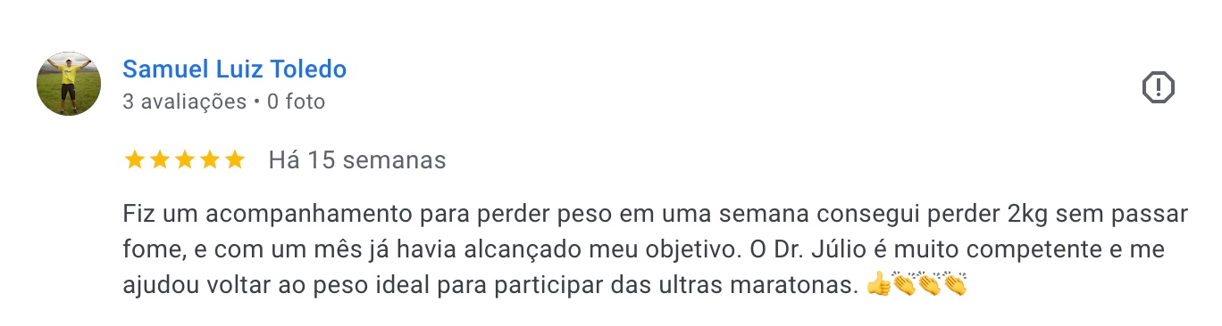 Avaliação Google de Samuel Luiz Toledo