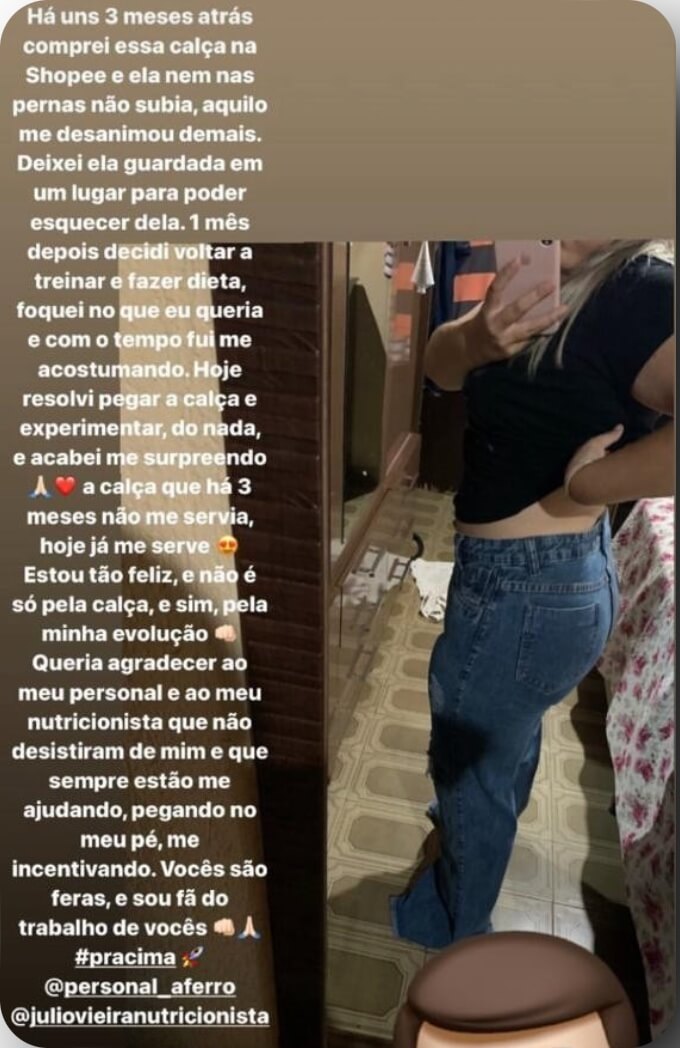 Story Instagram de transformação
